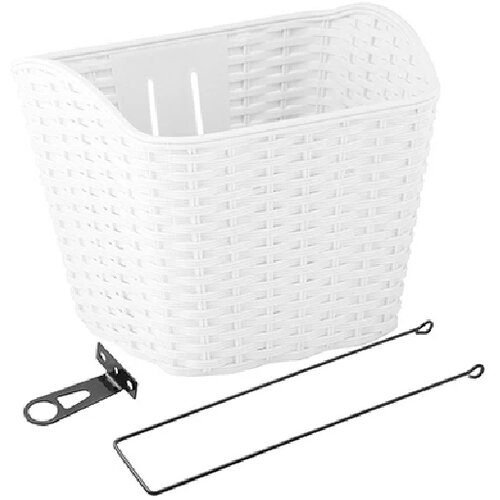 Venssini korpa za bicikl pvc pletena sa držačima 3140018 bela Cene