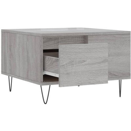  Stolić za kavu siva boja hrasta 55x55x36,5 cm konstruirano drvo Slike