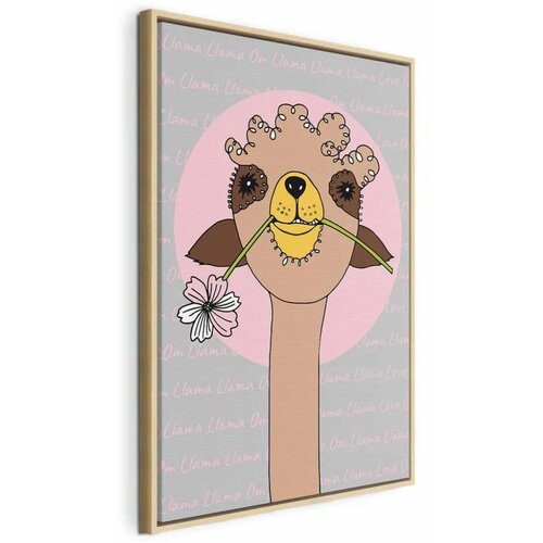  Slika - Happy Llama (1 Part) Vertical 80x120 U prirodnom drvenom okviru Cijene