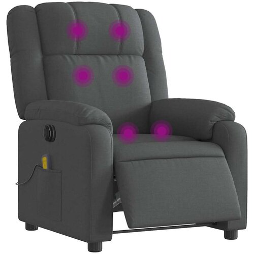 VidaXL Električni masažni naslonjač od tkanine tamnosivi Slike