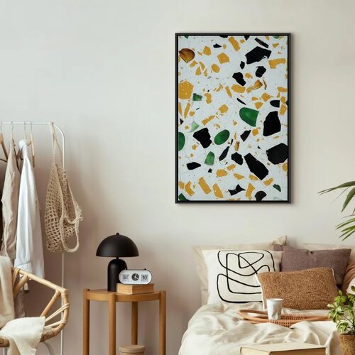  Slika - Terrazzo (1 Part) Vertical 40x60 U crnom drvenom okviru Slike