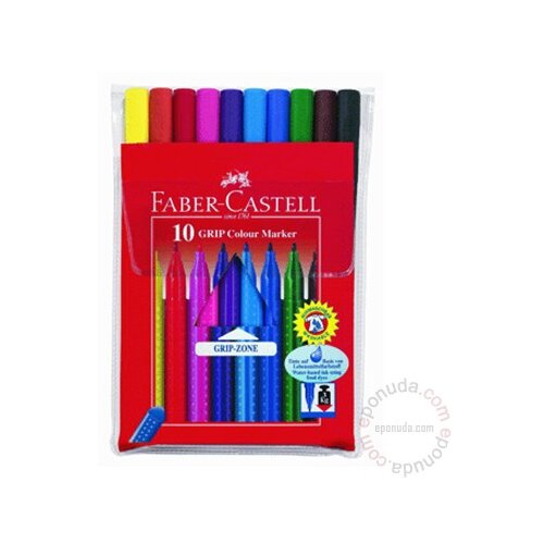Faber-Castell Grip flomasteri u boji, set 10 kom - Cijene