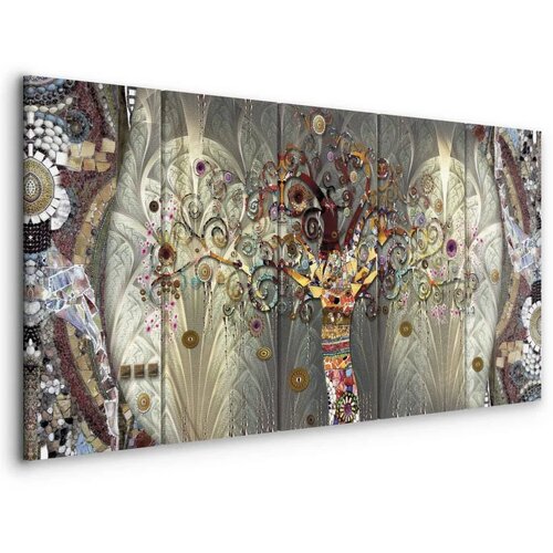  Slika - Tree of Life (5 Parts) Narrow 200x80 Na talijanskom platnu Cijene