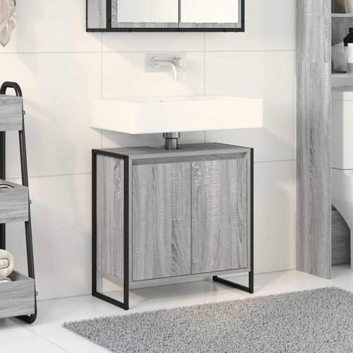  Kupaonski ormar Siva Sonoma 60 x 30 x 60 cm Konstruirano drvo Cene