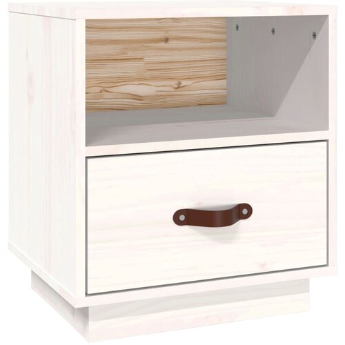 Maison Chic Nočna omarica - Nočna miza bela 40x34x55 cm trdna borovina, (21687255) Cene