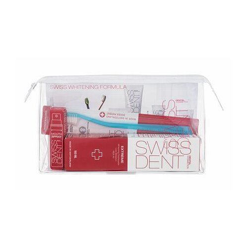 Swissdent extreme whitening darilni set pasta za zobe extreme whitening toothpaste 100 ml + sprej za usta extreme mouth spray 9 ml + zobna &scaron;četka soft toothbrush + kozmetična torbica Cene