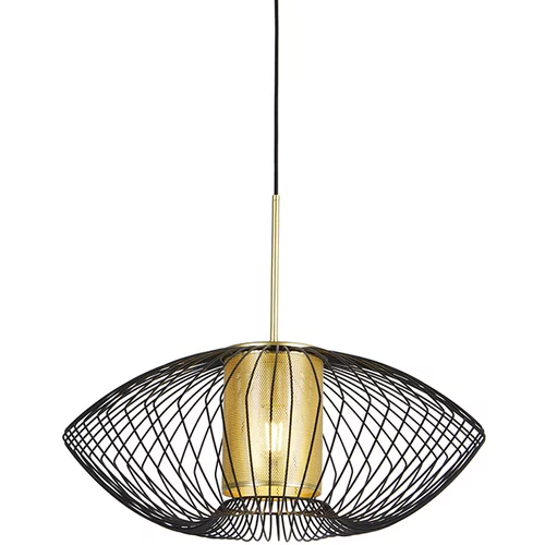 QAZQA Dizajn viseča svetilka zlata s črno 60 cm - Dobrado