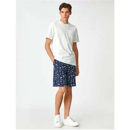 Koton Shorts with Tie Waist, Print Detail with Pockets.
