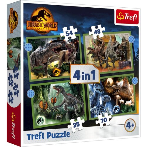 Trefl 4 in 1 Puzzle - Jurassic World (35, 48, 54, 70 delov) - 1 k. Cene