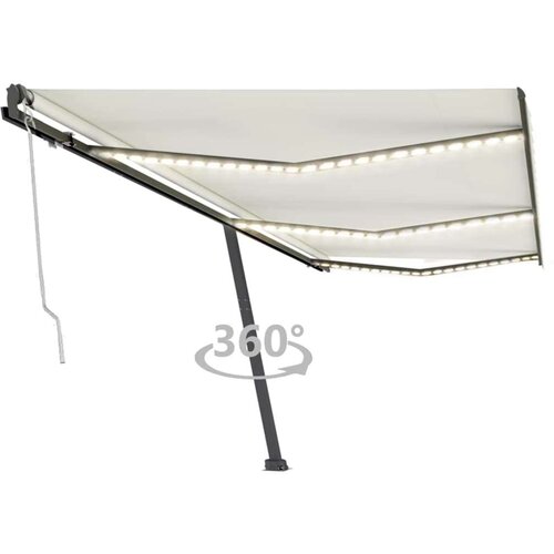 vidaXL Automatska tenda sa senzorom za vjetar LED 600 x 300 cm krem Cene