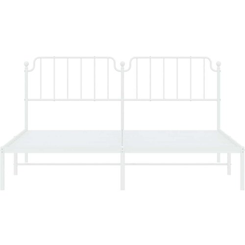  Metalni okvir za krevet s uzglavljem bijeli 160x200 cm Slike