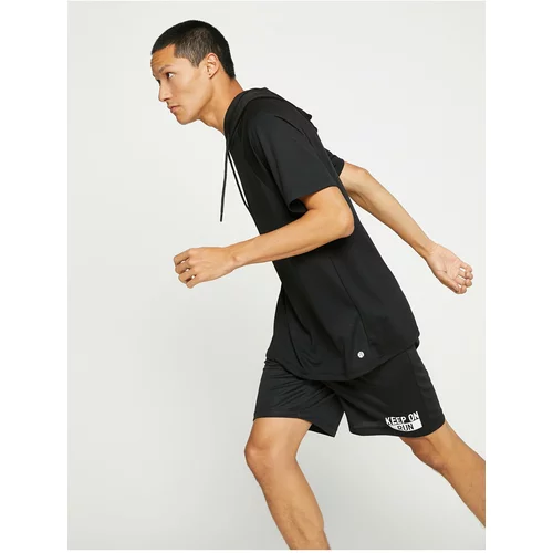 Koton Basic Sports T-Shirt Hooded Short Sleeve Breathable Fabric
