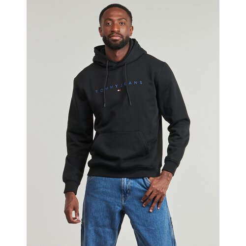 Tommy Jeans Puloverji TJM REG LINEAR LOGO HOODIE EXT Črna Cene