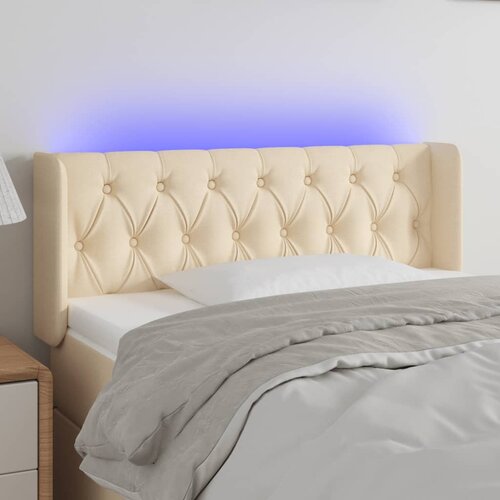  LED uzglavlje krem 93x16x78/88 cm od tkanine Cene