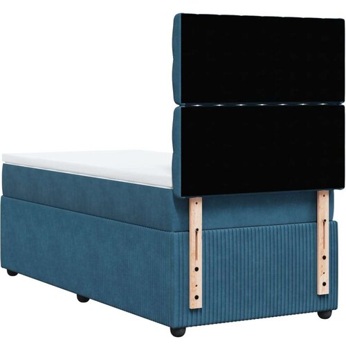 VidaXL Box spring krevet s madracem plavi 100x200 cm bar&amp;scaron;unasti Slike