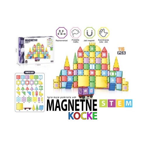  Magnetne Kocke Magnetni konsturktor Build &amp;amp; Drive 116 delova Magnetne kocke ( SW12756 ) Slike