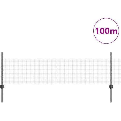  Zatvorena žičana ograda s postovima 100 x 0,5 m Siva Mreža Slike