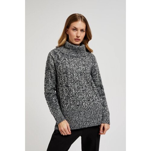 Moodo Women's melange sweater - black Slike