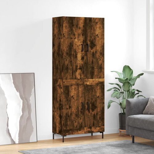 VidaXL Visoka komoda dimljeni hrast 69,5x34x180 cm konstruiranog drva Slike