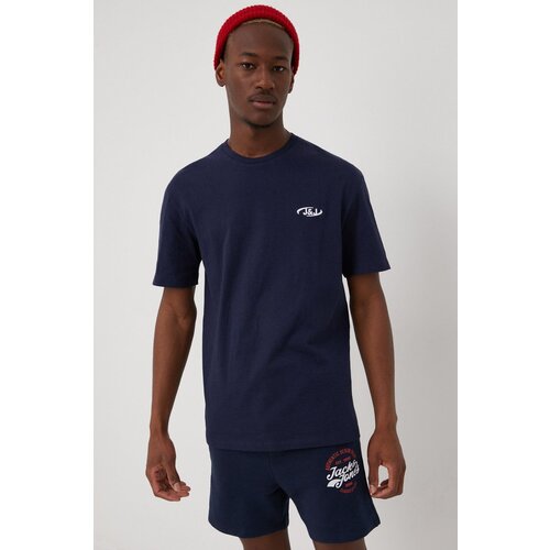 Jack &amp;amp; Jones Bombažen t-shirt mornarsko modra barva Slike
