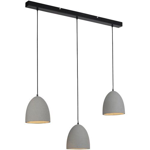 PAUL NEUHAUS Moderne hanglamp zwart met grijs beton 3-lichts - Eton Slike