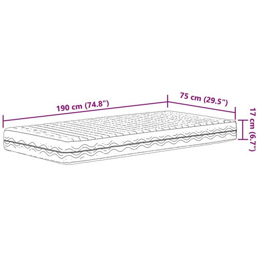  Madrac od pjene H2 i H3 75 x 190 cm Bijela Slike