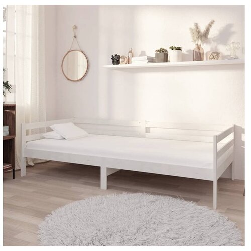  Dnevna postelja z vzmetnico 90x200 cm bela trdna borovina Cene