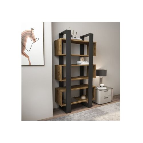 Hanah home Bookshelf Reina, 80x150x29,5 cm, Orah-antracit Slike