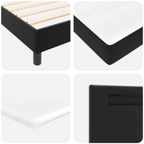 vidaXL Box Spring postelja z vzmetnico črna 90x200 cm umetno usnje Cene