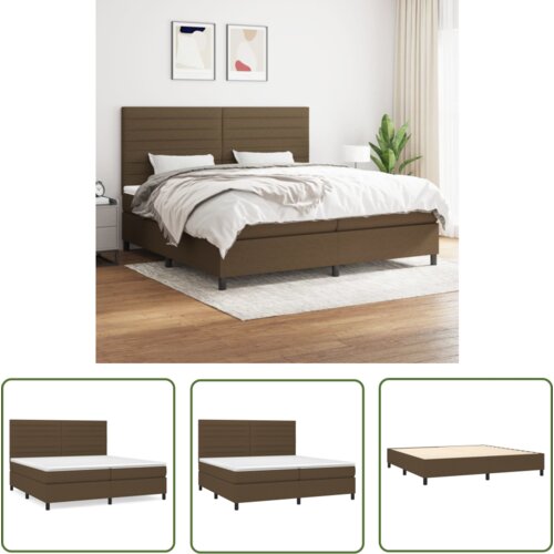 The Living Store Box spring postelja z vzmetnico temno rjav 200x200 cm blago - Box Spring Postelja, (21737157) Slike
