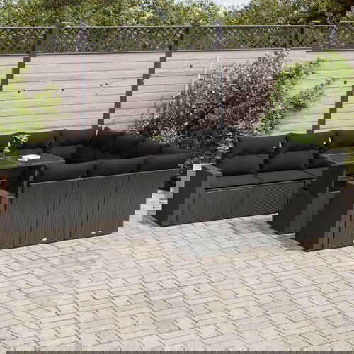 vidaXL 11-dijelni set vrtnih sofa od poliratana s jastucima crni Cijene
