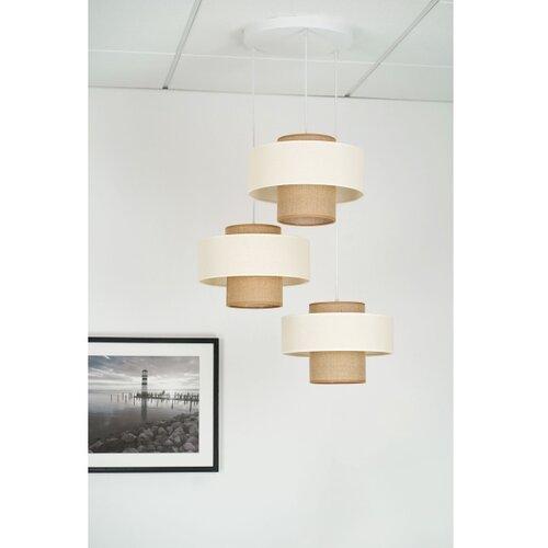  Brilagi - Visilica na sajli DALLAS 3xE27/15W/230V braon/krem/bela Slike