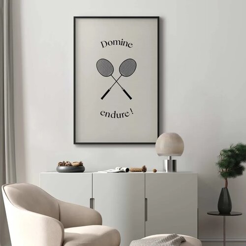  Plakat - Summer Games - Badminton Rackets on a White Background 60x90 Crni okvir Slike