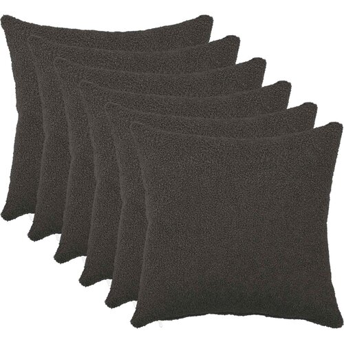  Presvlaka za jastuk 6 pcs HEERLEN Tamnosiva 45 x 45 cm Bouclé Cene