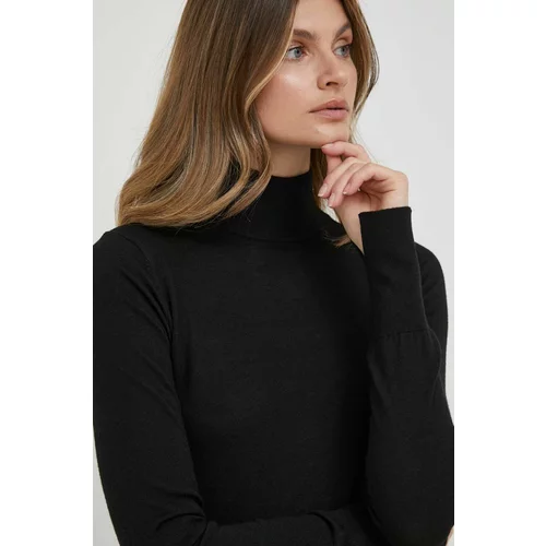 MOS MOSH Volnen pulover ženski, črna barva