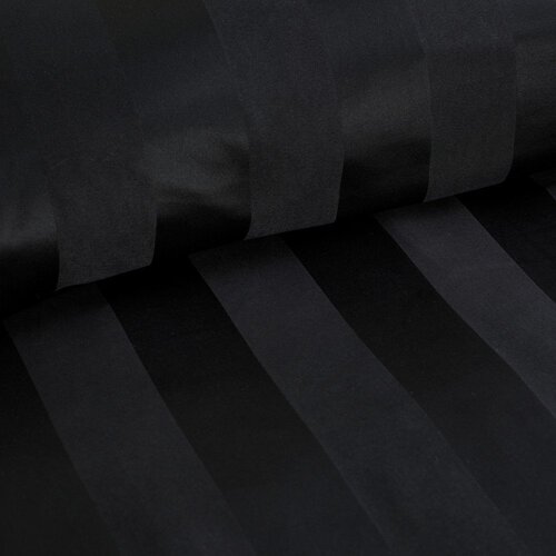 Catherine Lansfield Crna satenska posteljina za bračni krevet 220x230 cm So Soft Satin Stripe &amp;ndash; Slike