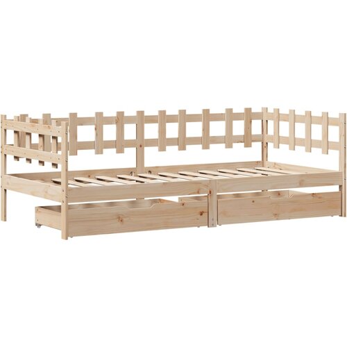 vidaXL dnevna postelja s predali 90x190 cm trdna borovina, (21303799) Cene