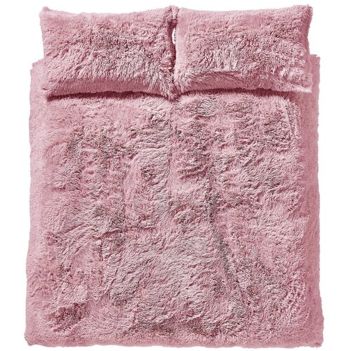 Catherine Lansfield Roza produžena posteljina za bračni krevet 230x220 cm Cuddly Deep Pile - Slike