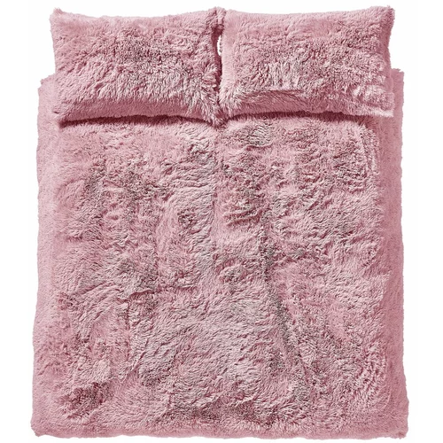 Catherine Lansfield Roza produžena posteljina za bračni krevet 230x220 cm Cuddly Deep Pile -