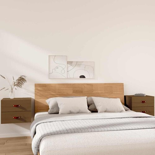  Zidni noćni ormarići 2 kom Smeđa boja meda 50x36x40 cm Cijene