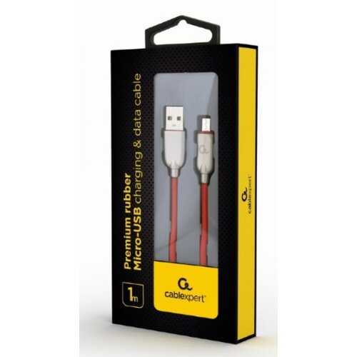 Gembird CC USB2R AMmBM 1M R Premium rubber Micro USB charging and data cable, 1m, red Cene