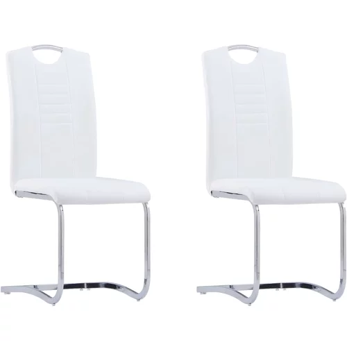 vidaXL Nihajni jedilni stoli 2 kosa belo umetno usnje