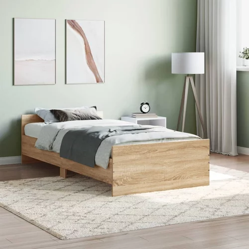 vidaXL Okvir za krevet boja hrasta 90x200 cm konstruirano drvo