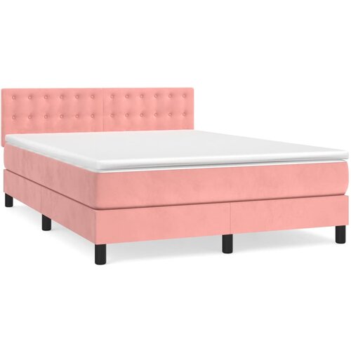 Maison Chic Box spring postelja - Vzmetna postelja z vzmetnico roza 140x190 cm žamet SL22595, (21880270) Cene