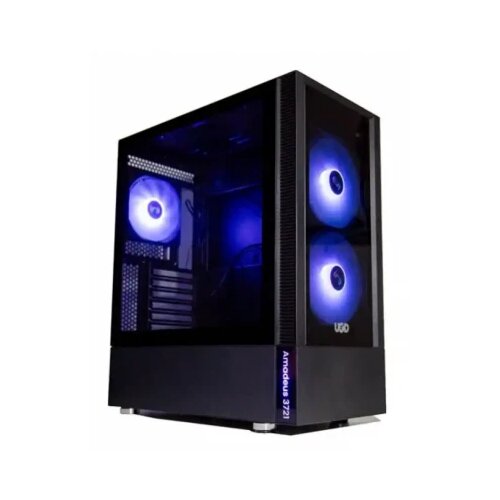 UGD kućište Amadeus 3721 ATX, providna stranica, ugrađeno 3xRGB kulera, crno Cene