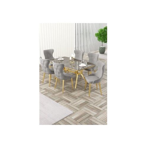 Hanah home trpezarijski set, 7 dijelova, siva Cene