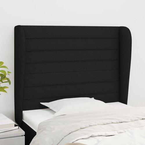 vidaXL Vzglavje z ušesi črno 93x23x118/128 cm blago Cene
