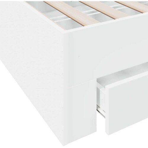 VidaXL Okvir za krevet s ladicama bijela 120x200 cm konstruirano drvo Slike