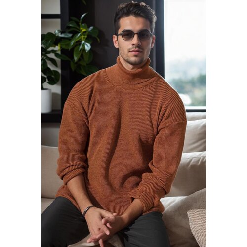 Dewberry 18701 Turtleneck Mens Knitwear-CINNAMON Slike