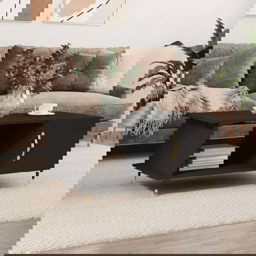  Stolić za kavu crni 90x50x40 cm od konstruiranog drva Slike